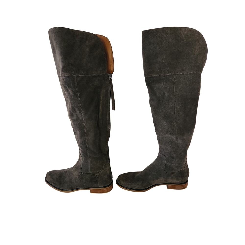 Frank Sarto Tall Gray Suede Carlisle Over the knee Women's Boots sz 10